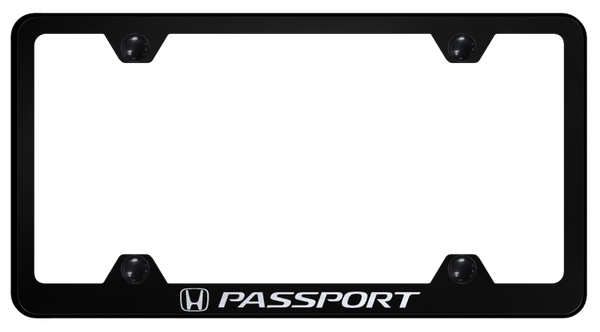 Honda Passport Steel Wide Body Frame - Laser Etched Black License Plate Frame - LFW.PAS.EB