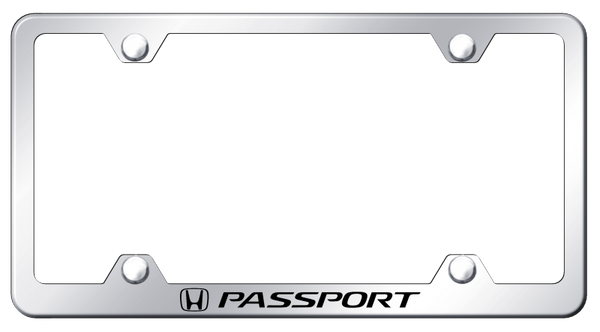 Honda Passport Steel Wide Body Frame - Laser Etched Mirrored License Plate Frame - LFW.PAS.EC