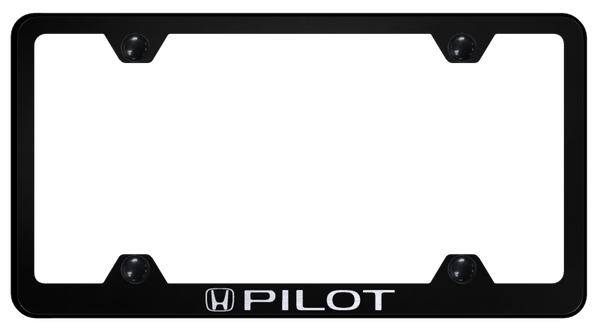 Honda Pilot Steel Wide Body Frame - Laser Etched Black License Plate Frame - LFW.PIL.EB