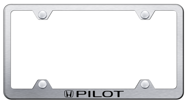 Honda Pilot Steel Wide Body Frame - Laser Etched Brushed License Plate Frame - LFW.PIL.ES