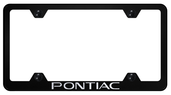 Pontiac Pontiac Steel Wide Body Frame - Laser Etched Black License Plate Frame - LFW.PON.EB