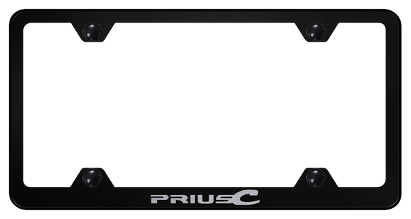 Toyota Prius C Steel Wide Body Frame - Laser Etched Black License Plate Frame - LFW.PRIC.EB