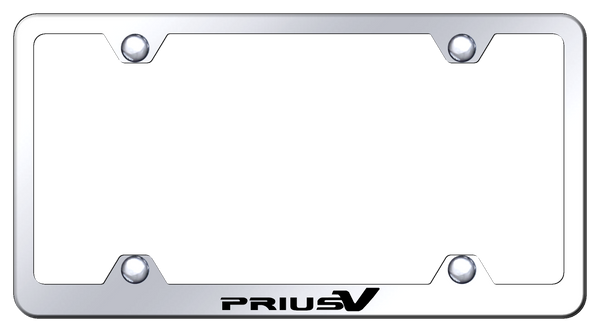 Toyota Prius V Steel Wide Body Frame - Laser Etched Mirrored License Plate Frame - LFW.PRIV.EC