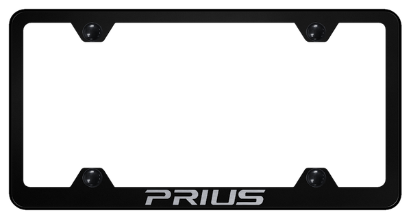 Toyota Prius Steel Wide Body Frame - Laser Etched Black License Plate Frame - LFW.PRI.EB