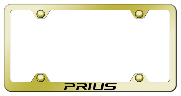 Toyota Prius Steel Wide Body Frame - Laser Etched Gold License Plate Frame - LFW.PRI.EG