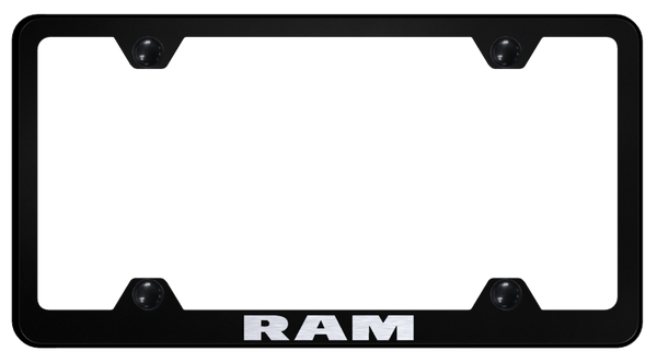 RAM Ram Steel Wide Body Frame - Laser Etched Black License Plate Frame - LFW.RAM.EB