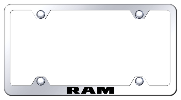 RAM Ram Steel Wide Body Frame - Laser Etched Mirrored License Plate Frame - LFW.RAM.EC