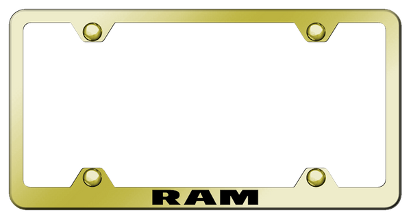 RAM Ram Steel Wide Body Frame - Laser Etched Gold License Plate Frame - LFW.RAM.EG