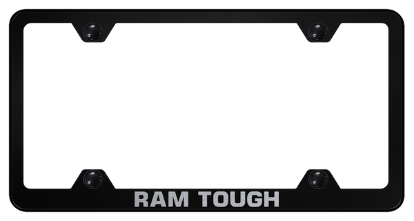 RAM Ram Tough Steel Wide Body Frame - Laser Etched Black License Plate Frame - LFW.RAMT.EB