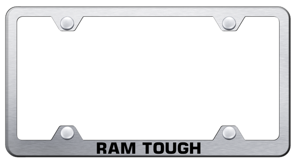 RAM Ram Tough Steel Wide Body Frame - Laser Etched Brushed License Plate Frame - LFW.RAMT.ES