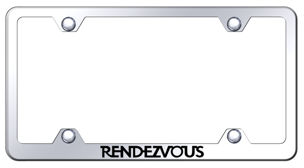 Buick Rendezvous Steel Wide Body Frame - Laser Etched Mirrored License Plate Frame - LFW.REN.EC