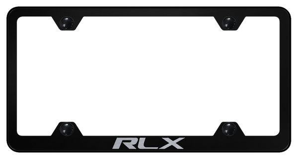 Acura RLX Steel Wide Body Frame - Laser Etched Black License Plate Frame - LFW.RLX.EB