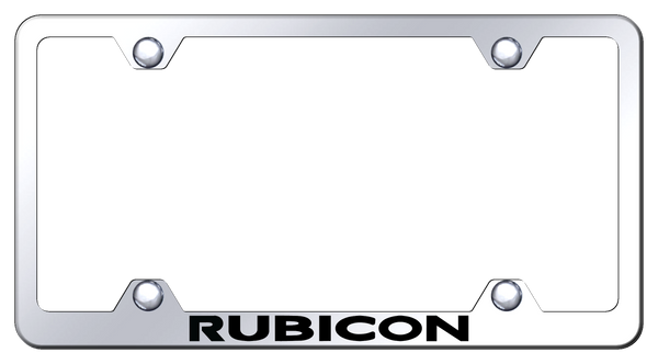 Jeep Rubicon Steel Wide Body Frame - Laser Etched Mirrored License Plate Frame - LFW.RUB.EC