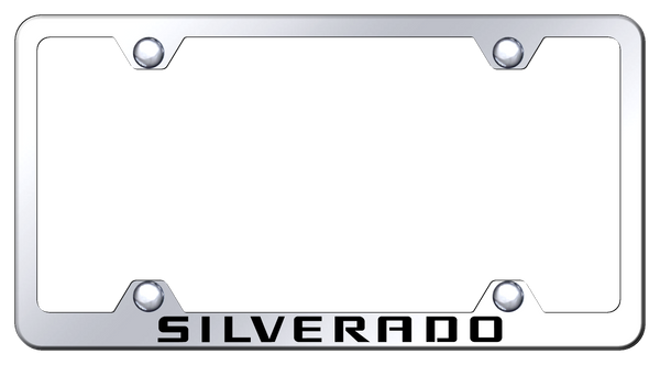 Chevrolet Silverado Steel Wide Body Frame - Laser Etched Mirrored License Plate Frame - LFW.SIL.EC