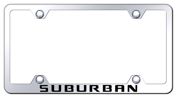 Chevrolet Suburban Steel Wide Body Frame - Laser Etched Mirrored License Plate Frame - LFW.SRB.EC