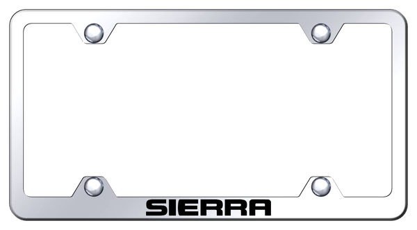 GMC Sierra Steel Wide Body Frame - Laser Etched Mirrored License Plate Frame - LFW.SRR.EC