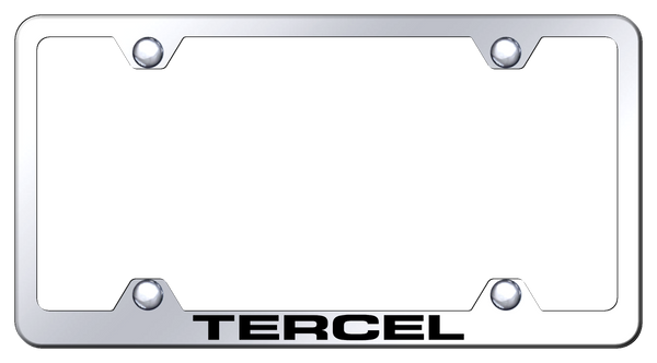 Toyota Tercel Steel Wide Body Frame - Laser Etched Mirrored License Plate Frame - LFW.TER.EC