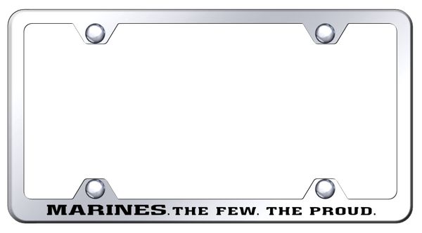 The Few The Proud Steel Wide Body Frame - Etched Mirrored License Plate Frame - LFW.TFTP.EC