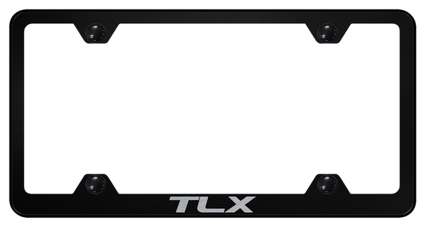 Acura TLX Steel Wide Body Frame - Laser Etched Black License Plate Frame - LFW.TLX.EB