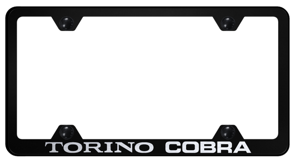 Ford Torino Cobra Steel Wide Body Frame - Laser Etched Black License Plate Frame - LFW.TORC.EB