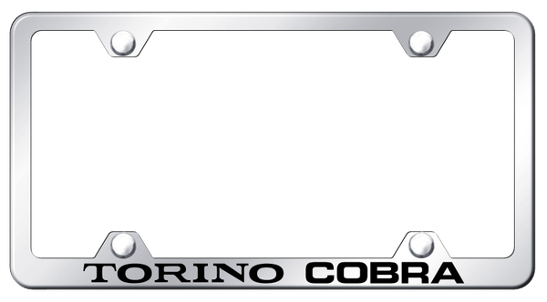 Ford Torino Cobra Steel Wide Body Frame - Laser Etched Mirrored License Plate Frame - LFW.TORC.EC