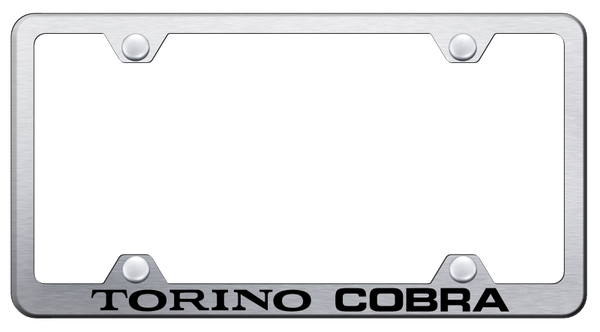 Ford Torino Cobra Steel Wide Body Frame - Laser Etched Brushed License Plate Frame - LFW.TORC.ES