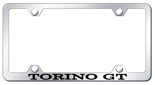 Ford Torino GT Steel Wide Body Frame - Laser Etched Mirrored License Plate Frame - LFW.TORGT.EC