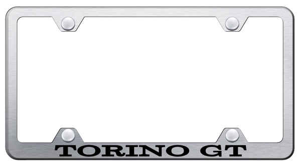 Ford Torino GT Steel Wide Body Frame - Laser Etched Brushed License Plate Frame - LFW.TORGT.ES