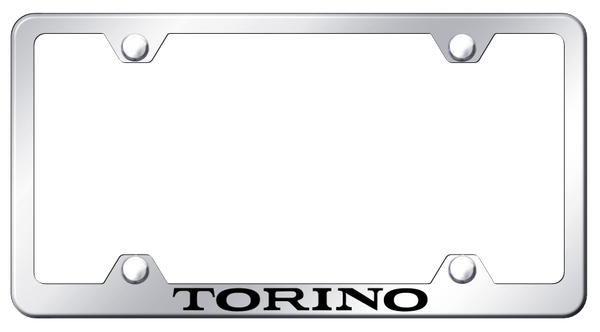 Ford Torino Steel Wide Body Frame - Laser Etched Mirrored License Plate Frame - LFW.TOR.EC