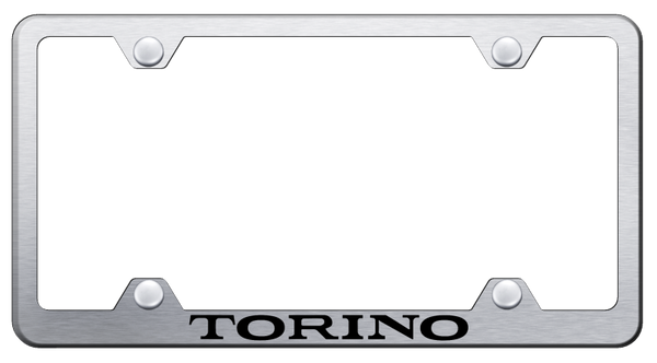 Ford Torino Steel Wide Body Frame - Laser Etched Brushed License Plate Frame - LFW.TOR.ES