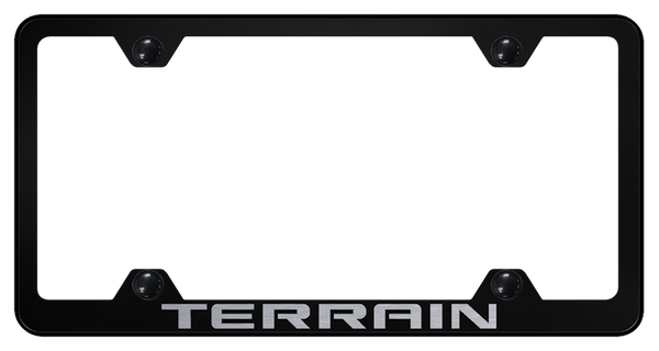 GMC Terrain Steel Wide Body Frame - Laser Etched Black License Plate Frame - LFW.TRN.EB