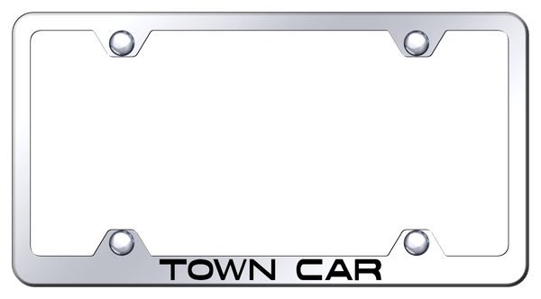 Lincoln Town Car Steel Wide Body Frame - Laser Etched Mirrored License Plate Frame - LFW.TWN.EC