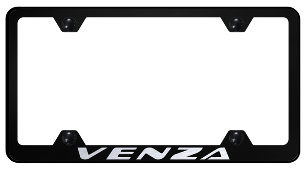 Toyota Venza Steel Wide Body Frame - Laser Etched Black License Plate Frame - LFW.VNZ.EB