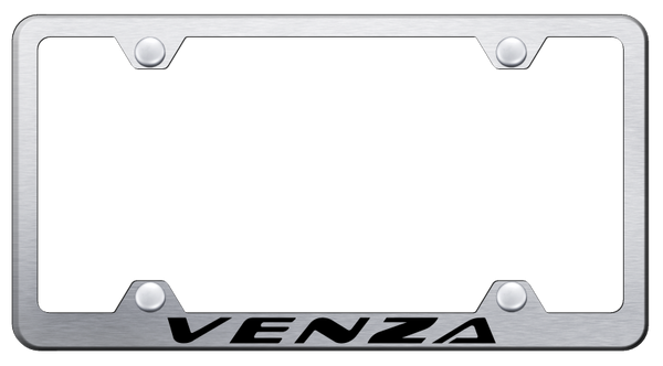 Toyota Venza Steel Wide Body Frame - Laser Etched Brushed License Plate Frame - LFW.VNZ.ES