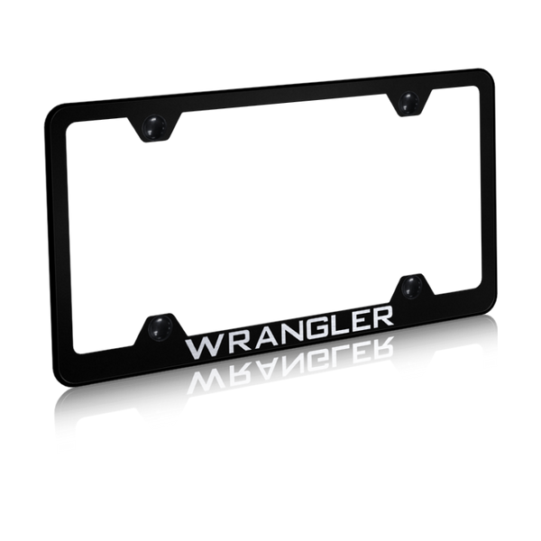 Jeep Wrangler Steel Wide Body Frame - Laser Etched Black License Plate Frame - LFW.WRA.EB