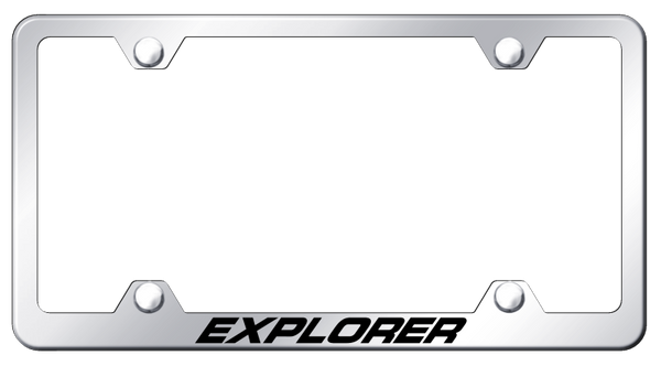 Ford Explorer Steel Wide Body Frame - Laser Etched Mirrored License Plate Frame - LFW.XPL.EC