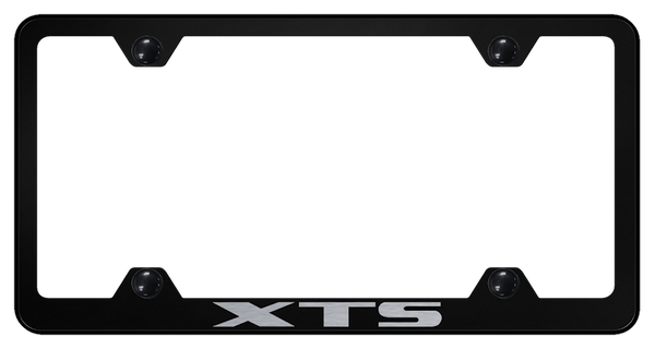 Cadillac XTS Steel Wide Body Frame - Laser Etched Black License Plate Frame - LFW.XTS.EB