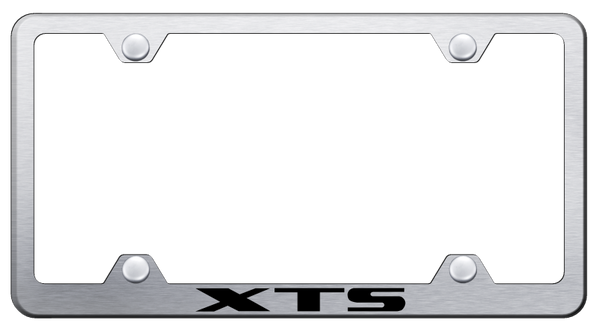 Cadillac XTS Steel Wide Body Frame - Laser Etched Brushed License Plate Frame - LFW.XTS.ES