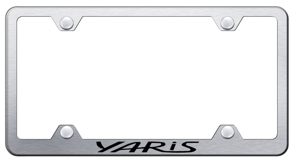 Toyota Yaris Steel Wide Body Frame - Laser Etched Brushed License Plate Frame - LFW.YAR.ES