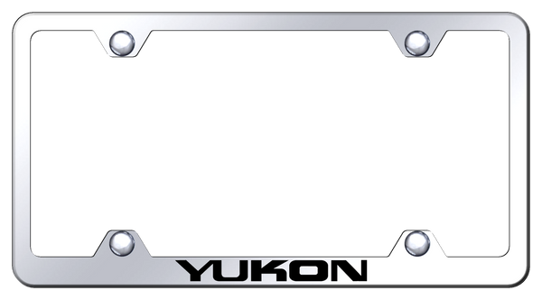 GMC Yukon Steel Wide Body Frame - Laser Etched Mirrored License Plate Frame - LFW.YUK.EC