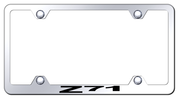 Chevrolet Z71 Steel Wide Body Frame - Laser Etched Mirrored License Plate Frame - LFW.Z71.EC