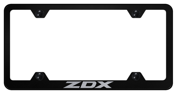 Acura ZDX Steel Wide Body Frame - Laser Etched Black License Plate Frame - LFW.ZDX.EB