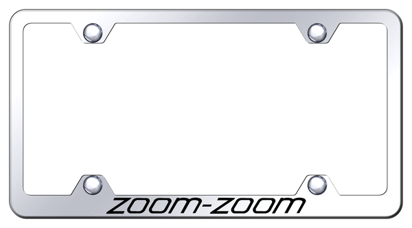 Mazda Zoom-Zoom Steel Wide Body Frame - Laser Etched Mirrored License Plate Frame - LFW.ZOO.EC