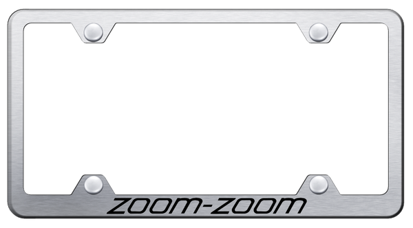 Mazda Zoom-Zoom Steel Wide Body Frame - Laser Etched Brushed License Plate Frame - LFW.ZOO.ES