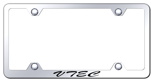 Honda VTEC Script Steel Wide Body Frame - Laser Etched Mirrored License Plate Frame - LFWS.VTE.EC