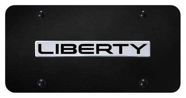 Jeep Liberty Chrome on Black 3D Bar License Plate - LIB.N.CB