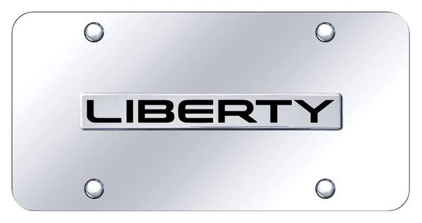 Jeep Liberty Chrome on Chrome 3D Bar License Plate - LIB.N.CC