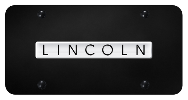 Lincoln Lincoln Name License Plate - Chrome on Black License Plate - LIN.N.CB