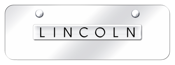 Lincoln Lincoln Name Mini Plate - Chrome on Mirrored License Plate - LIN.N.CCM