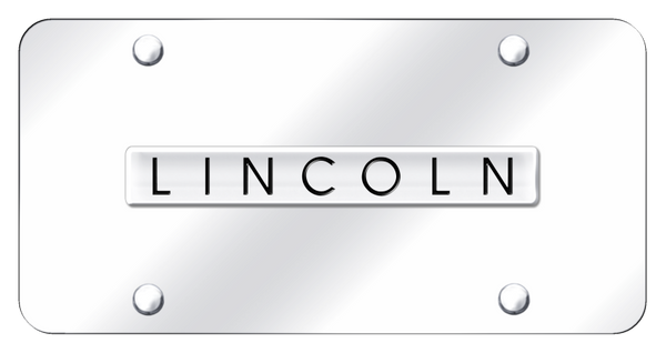 Lincoln Lincoln Name License Plate - Chrome on Mirrored License Plate - LIN.N.CC